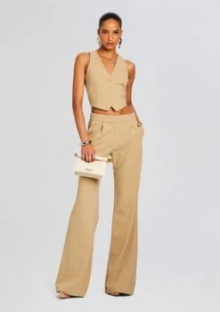 Pin Tuck Palazzo Pants -Retrofete Clothing Shop Ecommerce Crop 24 03 26 JESSICATRANSPARENTVEST PINTUCKPALAZZOPANTS CAMEL 1246 ECOMM 08b4cdcd 5a35 4f4f a122 1c738b7d00a8