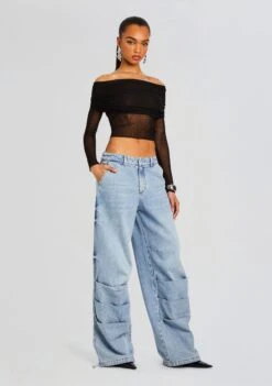 Chelle Ruched Jean -Retrofete Clothing Shop Ecommerce Crop 24 03 27 CHELLEJEAN COASTLINE 2728 ECOMM