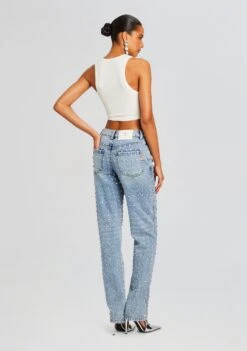 Vero Embellished Denim Pant -Retrofete Clothing Shop Ecommerce Crop 24 03 27 CLEATANK WHITE VEROPANT TANGIER 1916 ECOMM