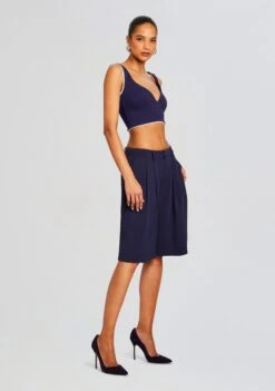 Paisley Short -Retrofete Clothing Shop Ecommerce Crop 24 03 27 PAISLEYSKIRT NAVY 2373 ECOMM