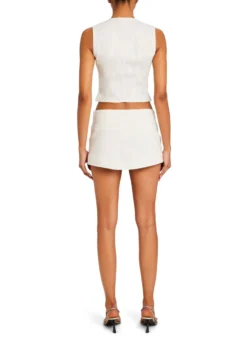 Alix Stretch Denim Skort -Retrofete Clothing Shop Ecommerce Crop 24 04 02 ALLYDENIMVEST ALIXDENIMSKORT WHITE 1383 ECOMM scaled