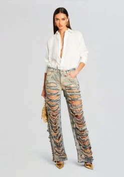Chanti Denim Pant -Retrofete Clothing Shop Ecommerce Crop 24 04 17 CHANTIPANT AMALFI 0838 ECOMM