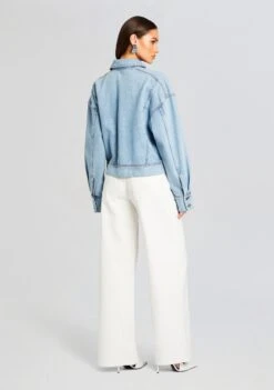 Nicolle Denim Jacket -Retrofete Clothing Shop Ecommerce Crop 24 04 17 NICOLLEJACKET COASTLINE SAMANTHATUBETOP FIONALOWRISEJEAN WHITE 1427 ECOMM