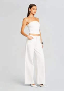 Samantha Knit Tube Top 7 Samantha Knit Tube Top -Retrofete Clothing Shop Ecommerce Crop 24 04 17 NICOLLEJACKET COASTLINE SAMANTHATUBETOP FIONALOWRISEJEAN WHITE 1462 ECOMM