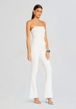 Jeanette Stretch Denim Jumpsuit -Retrofete Clothing Shop Ecommerce Crop 24 05 15 JEANETTESTRETCHDENIMJUMPSUIT WHITE 1020 ECOMM