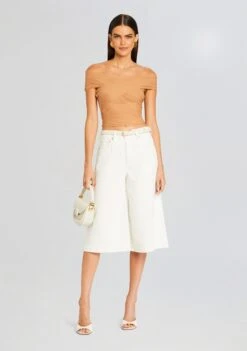 Valli High Rise Bermuda Short -Retrofete Clothing Shop Ecommerce Crop 24 05 15 VALLIMIDRISEBERMUDASHORT WHITE 0697 ECOMM