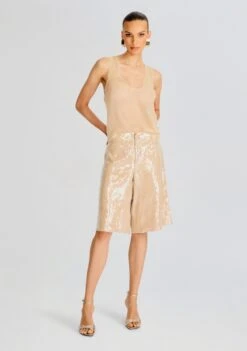 Presely Sequin Short -Retrofete Clothing Shop Ecommerce Crop 24 06 03 PRESELY SEQUIN SHORT NUDE 032 ECOMM