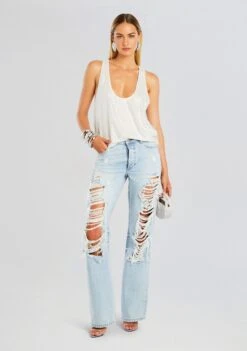 Sunny Mid Rise Distressed Boyfriend Jean -Retrofete Clothing Shop Ecommerce Crop 24 06 25 SUNNY MID RISE DISTRESSED BOYFRIEND JEAN COVE 1285 ECOMM