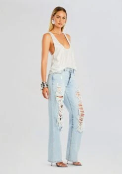 Sunny Mid Rise Distressed Boyfriend Jean -Retrofete Clothing Shop Ecommerce Crop 24 06 25 SUNNY MID RISE DISTRESSED BOYFRIEND JEAN COVE 1318 ECOMM