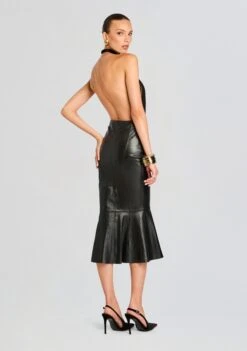 Cassander Leather Skirt -Retrofete Clothing Shop Ecommerce Crop 24 07 09 CASSANDRA LEATHER SKIRT BLACK 1200 ECOMM