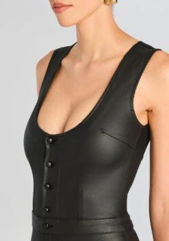 Mckinnon Coated Denim Jumpsuit -Retrofete Clothing Shop Ecommerce Crop 24 07 09 MCKINNON DENIM JUMPSUIT COATED BLACK 1535 ECOMM