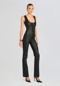 Mckinnon Coated Denim Jumpsuit -Retrofete Clothing Shop Ecommerce Crop 24 07 09 MCKINNON DENIM JUMPSUIT COATED BLACK 1539 ECOMM