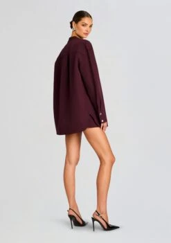 Ali Heavy Crepe Shacket -Retrofete Clothing Shop Ecommerce Crop 24 07 10 POPPI HEAVY CREPE STRAPLESS MINI DRESS MERLOT ALI HEAVY CREPE SHACKET MERLOT 2452 ECOMM