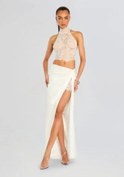 Reeve Silk Maxi Skirt -Retrofete Clothing Shop Ecommerce Crop 24 07 31 VIOLETLACETOP WHITE REEVEMAXISKIRT WHITE 0417 ECOMM 3d40d6b5 860d 44b5 8a39 6d68337d59f6