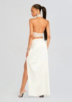 Reeve Silk Maxi Skirt -Retrofete Clothing Shop Ecommerce Crop 24 07 31 VIOLETLACETOP WHITE REEVEMAXISKIRT WHITE 0464 ECOMM