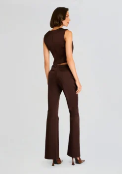 Elvira Heavy Satin Slim Flare Trouser -Retrofete Clothing Shop Ecommerce Crop 24 08 06 EDWINA HAVEY SATIN VEST ASH BROWN BEX SATIN JACKET ASH BROWN ELVIRA HEAVY SATIN FLARE TROUSER ASH BROWN 0989 ECOMM 14417aa0 3b2b 467b 9851 b39ed045101c scaled
