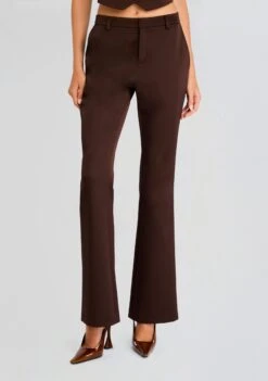 Elvira Heavy Satin Slim Flare Trouser