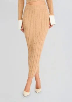 Prunella Cable Knit Skirt