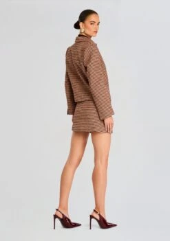 Jessamine Jacket -Retrofete Clothing Shop Ecommerce Crop 24 08 06 JESSAMINE JACKET CAMEL HOUNDSTOOTH MYNA TAILORED MINI SKORT CAMEL HOUNDSTOOTH 0729 ECOMM