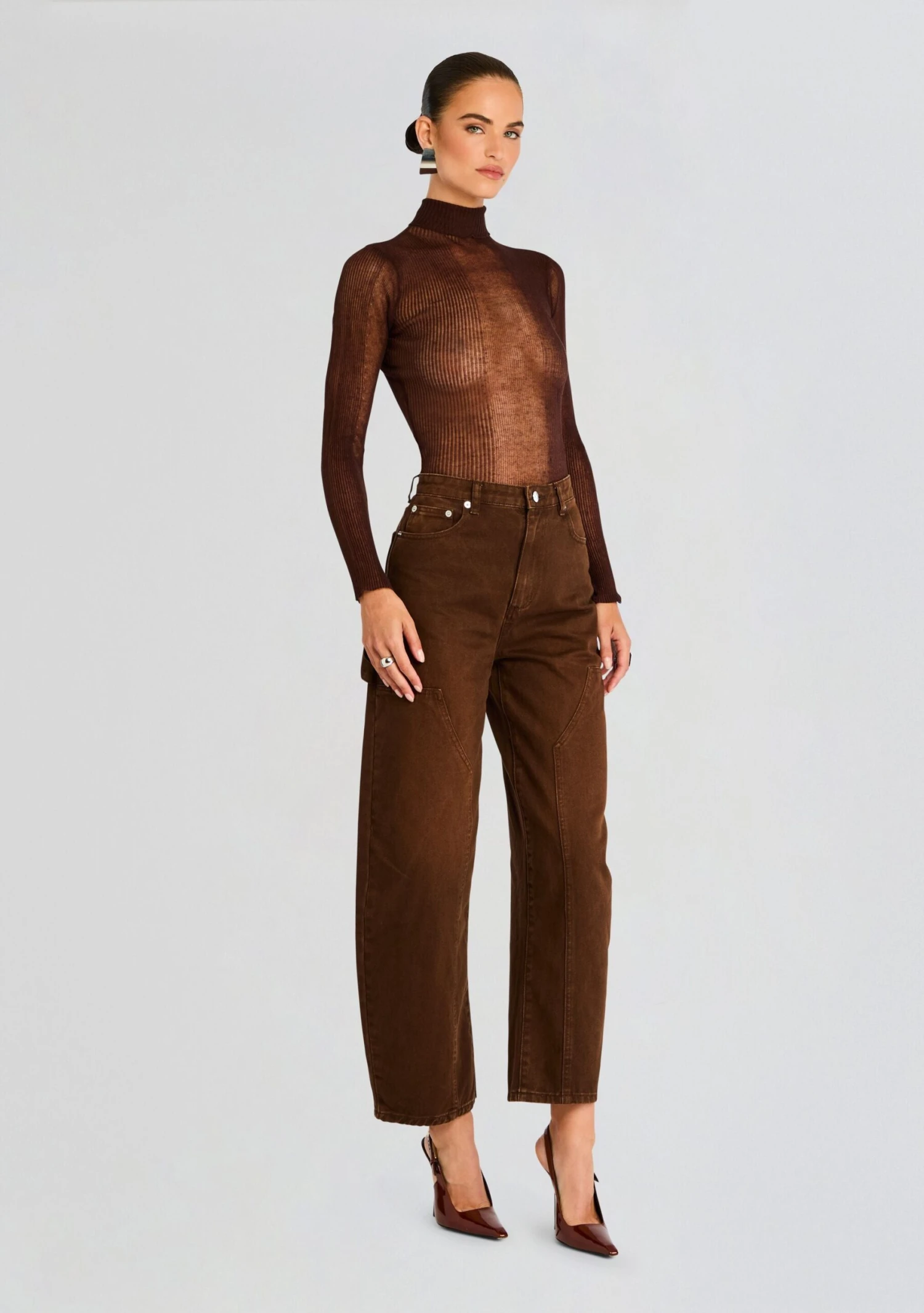 Marbel Mid Rise Barrel Jean - Image 3