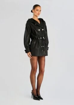 Saint Leather Jacket -Retrofete Clothing Shop Ecommerce Crop 24 08 06 SAINT LEATHER JACKET BLACK ADRIENNE LEATHER SKIRT BLACK 0174 ECOMM