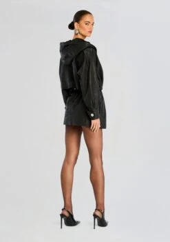 Saint Leather Jacket -Retrofete Clothing Shop Ecommerce Crop 24 08 06 SAINT LEATHER JACKET BLACK ADRIENNE LEATHER SKIRT BLACK 0180 ECOMM