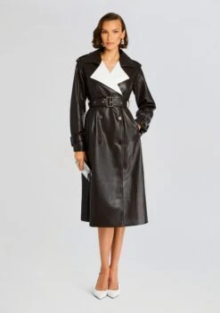 Estelle Vegan Leather Trench Coat 9 Estelle Vegan Leather Trench Coat -Retrofete Clothing Shop Ecommerce Crop 24 08 07 ESTELLE VEGAN LEATHER TRENCH COAT ASH BROWN ARIA VEGAN LEATHER MINI DRESS ASH BROWN 0516 ECOMM