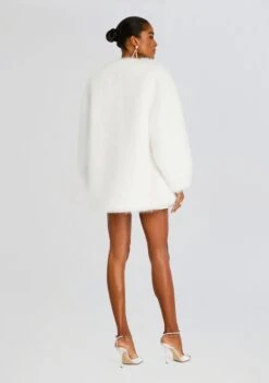 Heiress Faux Fur Jacket -Retrofete Clothing Shop Ecommerce Crop 24 08 07 HEIRESS FAUX FUR JACKET WHITE 0074 ECOMM