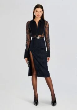 Armelle Lace Blouse -Retrofete Clothing Shop Ecommerce Crop 24 08 21 ARMELLE LACE BLOUSE NAVY 1074 ECOMM