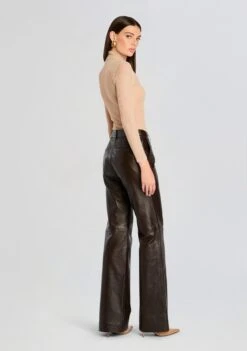 Chader Leather Pant -Retrofete Clothing Shop Ecommerce Crop 24 08 21 CHADER LEATHER PANT DARK BROWN 1385 ECOMM 115b7448 c7d0 4032 b690 e9ce484a73ed