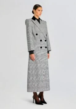 Charlene Coat -Retrofete Clothing Shop Ecommerce Crop 24 08 21 CHARLENE COAT BLACK WHITE 2053 ECOMM