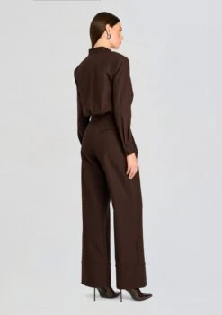 Vera Heavy Crepe Jumpsuit -Retrofete Clothing Shop Ecommerce Crop 24 08 21 VERA HEAVY CREPE JUMPSUIT ASH BROWN 1555 ECOMM
