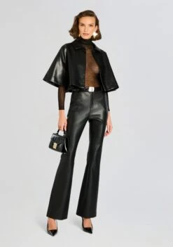 Adi Vegan Leather Cropped Jacket 9 Adi Vegan Leather Cropped Jacket -Retrofete Clothing Shop Ecommerce Crop 24 09 11 ADI FAUX LEATHER CROPPED JACKET BLACK 0661 ECOMM