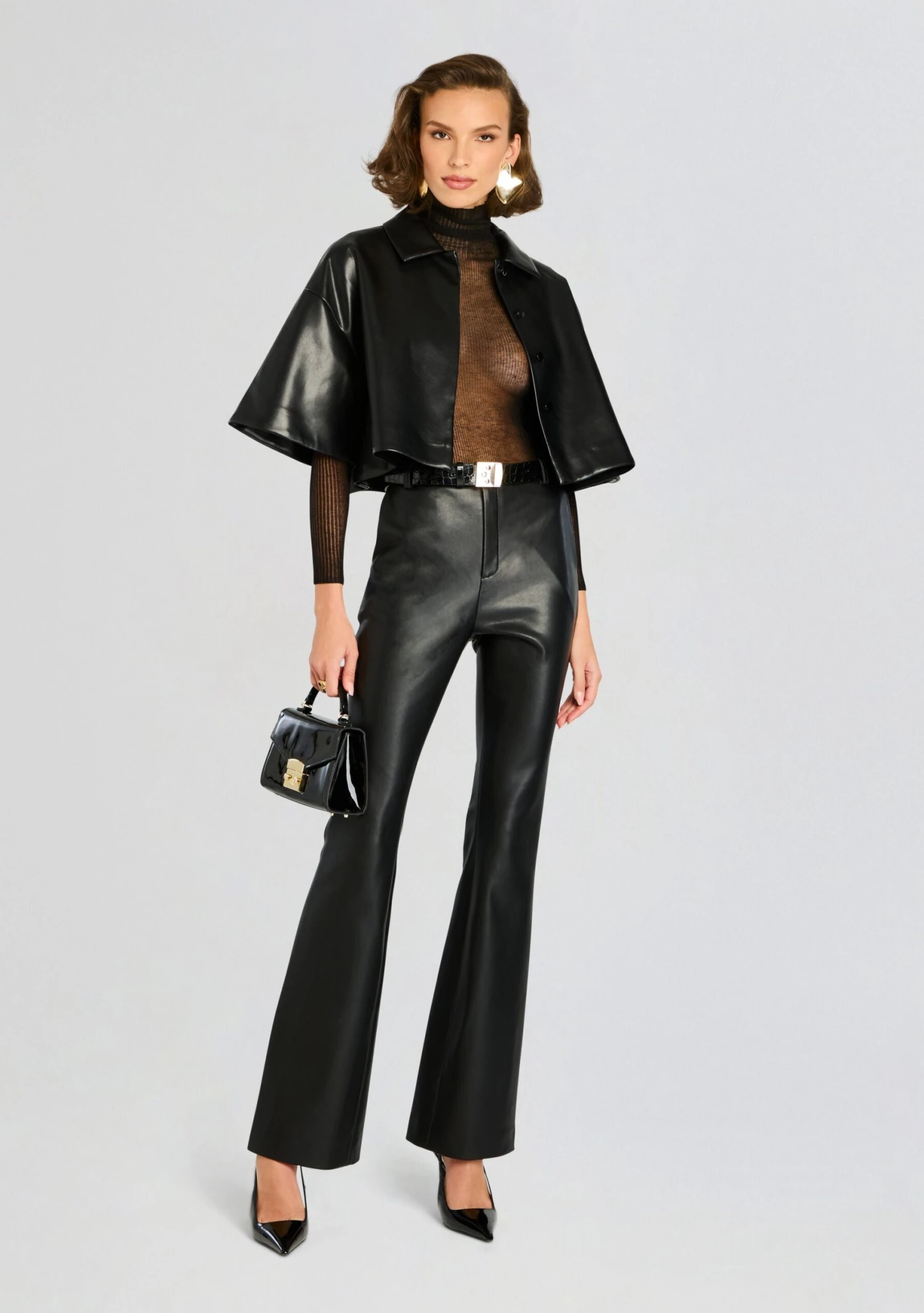 Adi Vegan Leather Cropped Jacket 5 Adi Vegan Leather Cropped Jacket - Image 5
