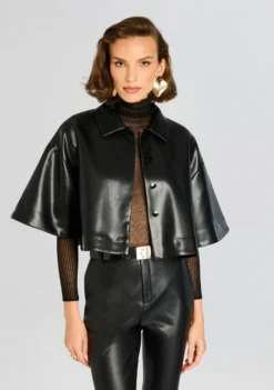 Adi Vegan Leather Cropped Jacket