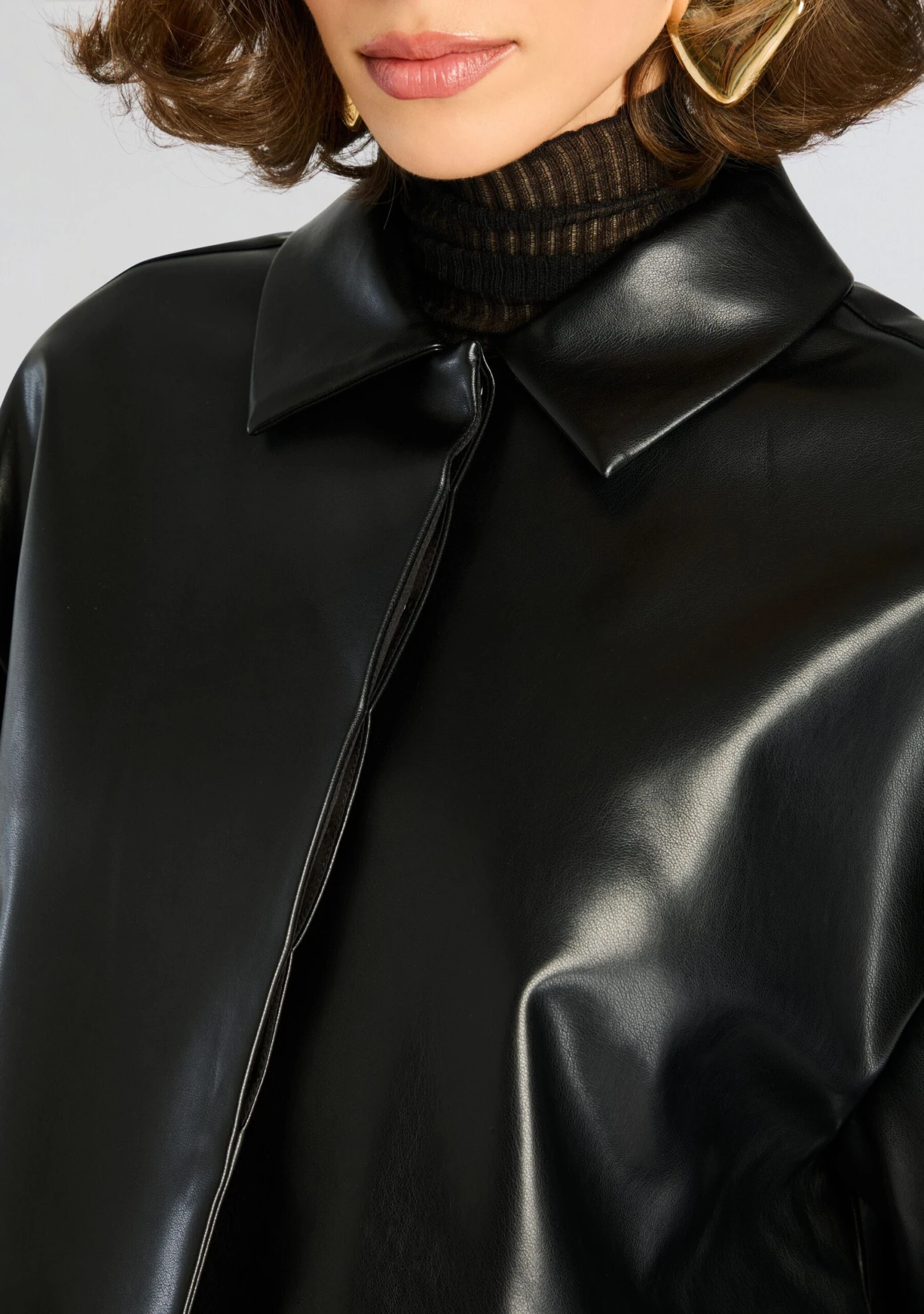 Adi Vegan Leather Cropped Jacket 2 Adi Vegan Leather Cropped Jacket - Image 2