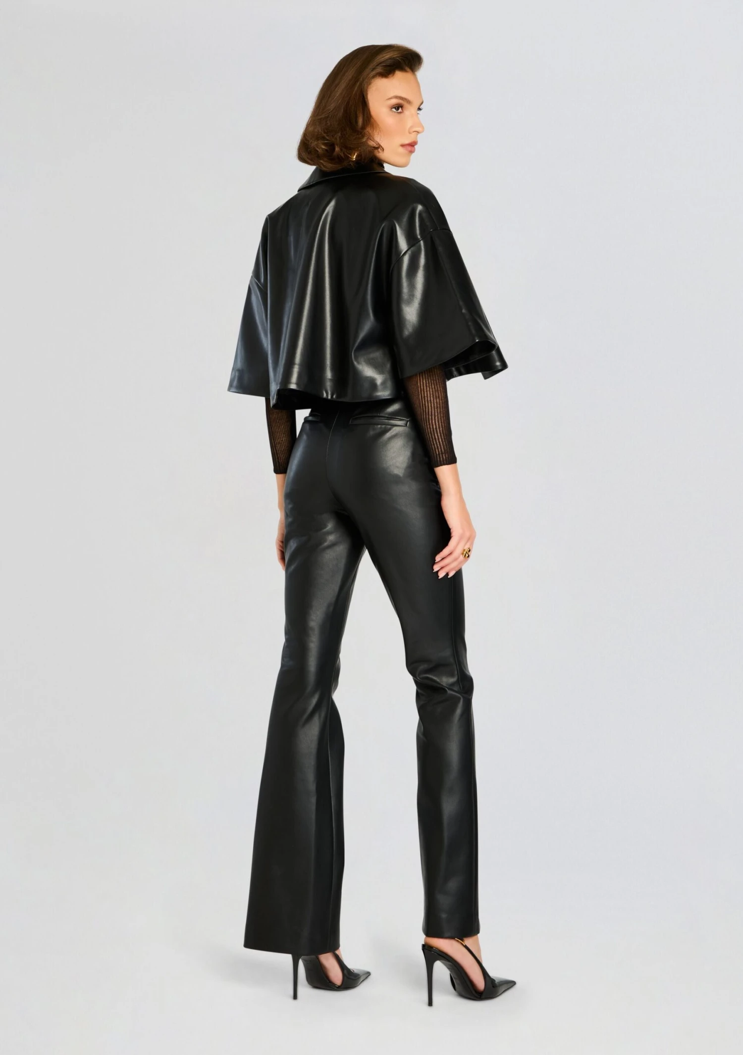 Adi Vegan Leather Cropped Jacket 4 Adi Vegan Leather Cropped Jacket - Image 4