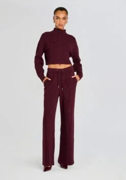 Camila Sweatpant -Retrofete Clothing Shop Ecommerce Crop 24 09 11 CARMEN MID CROPPED SWEATER MERLOT CAMILA SWEATPANT PORT 1128 ECOMM 7a668e8f 027f 44c5 8436 51ace74a58a9