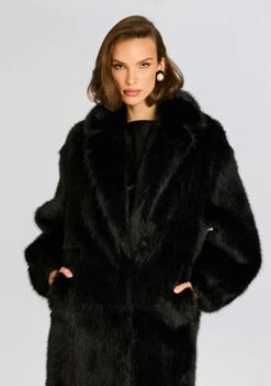 Dasha Faux Fur Jacket -Retrofete Clothing Shop Ecommerce Crop 24 09 11 DASHA FAUX FUR JACKET BLACK 1285 ECOMM