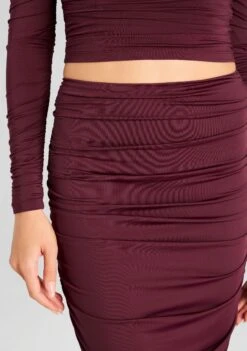 Darcy Mid Rise Ruched Midi Skirt 11 Darcy Mid Rise Ruched Midi Skirt -Retrofete Clothing Shop Ecommerce Crop 24 09 11 DULCIE RUCHED TOP DARCY MID RISE RUCHED MIDI SKIRT MERLOT 1001 ECOMM 33ed3870 514c 4afe 8473 0afce12e99a5