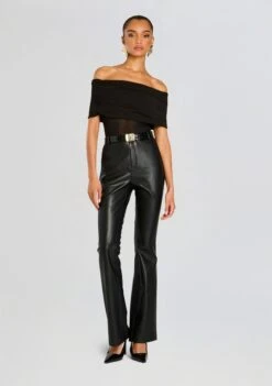Willa Bodysuit -Retrofete Clothing Shop Ecommerce Crop 24 09 11 WILLA BODYSUIT RONJA FAUX LEATHER TROUSER BLACK 1757 ECOMM