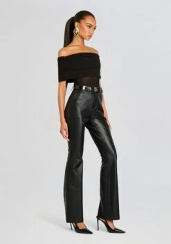 Willa Bodysuit -Retrofete Clothing Shop Ecommerce Crop 24 09 11 WILLA BODYSUIT RONJA FAUX LEATHER TROUSER BLACK 1780 ECOMM