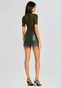 Emilia Faux Leather Mini Skirt 8 Emilia Faux Leather Mini Skirt -Retrofete Clothing Shop Ecommerce Crop 24 09 26 AshaFauxLeatherJacket EmiliaFauxLeatherMiniSkirt ForestGreen 0070 ECOMM de2a4381 cb30 4df0 9d28 8dd8c04f12d1