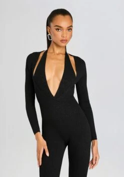 Bellamy Knit Jumpsuit -Retrofete Clothing Shop Ecommerce Crop 24 09 26 BellamyKnitJumpsuit MetallicBlack 0033 ECOMM 1f9c6130 d503 4be6 8ecf 88ec3a98855f