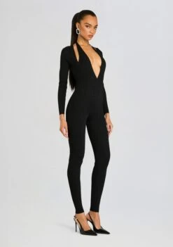 Bellamy Knit Jumpsuit -Retrofete Clothing Shop Ecommerce Crop 24 09 26 BellamyKnitJumpsuit MetallicBlack 0039 ECOMM e012d2fc 5383 4ea2 9678 4a5f232ceb42