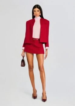 Karla Boucle Mini Skirt 9 Karla Boucle Mini Skirt -Retrofete Clothing Shop Ecommerce Crop 24 09 26 KristenBoucleLadyJacket KarlaBoucleMiniSkirt RubyRed 0005 ECOMM 6c111683 ad7f 4185 b6fd 21df984e6bb4