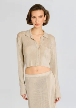 Jessa Metallic Knit Top