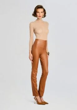 Xena Pant -Retrofete Clothing Shop Ecommerce Crop 24 10 08 XenaPant CoatedToffee 0064 ECOMM