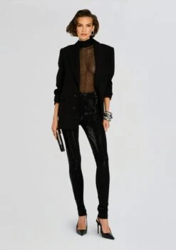 Cocoa Embellished Knit Pant -Retrofete Clothing Shop Ecommerce Crop 24 10 28 CocoaEmbellishedKnitPant Black 0065 ECOMM