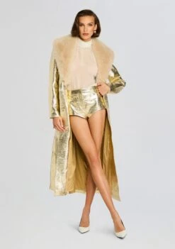 Kellen Leather Short -Retrofete Clothing Shop Ecommerce Crop 24 10 28 KadaLeatherJacket KellenLeatherShort Gold White 0023 ECOMM